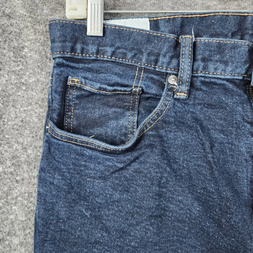 H&M Slim‎ Jeans Women 33/32 Dark Indigo Blue Stretch Denim Mid Rise Classic